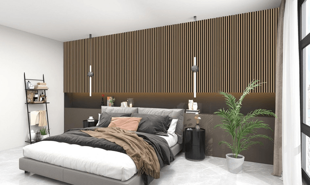 DCD Slat Wall Cladding Panel (233mm) – Natural Oak 3D Timber-Effect